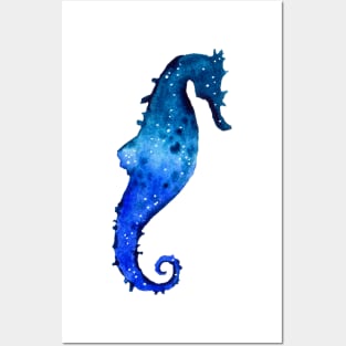 Cat Blue Seahorse Posters and Art